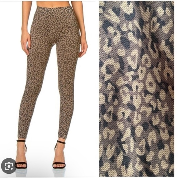 SPANX Leopard Print Leggings - Black and Tan - Picture 1 of 12